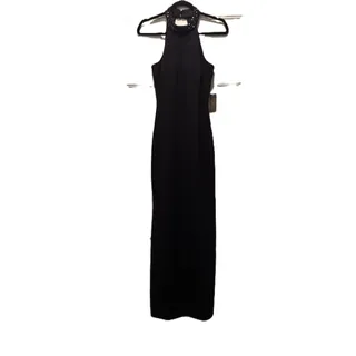 Photo of NWT Vince Camuto Elegant Maxi Sequin Detail Halter Lined Navy Formal Gown-Size 2