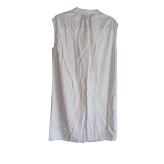 Photo of Calvin Klein linen blend mandarin collar button front dress tan size 12 coastal
