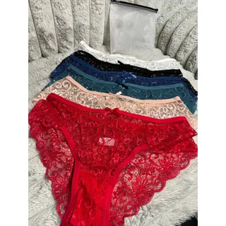 Photo of Womens XL Lace Bikini Panties 6 Pack Multicolor Sheer Floral Underwear New