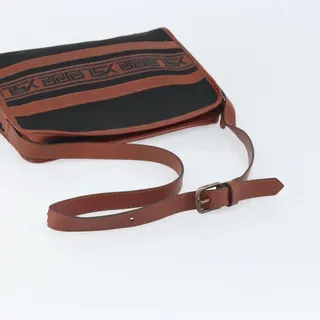 Photo of Saint Laurent Canvas Leather Shoulder Bag Black