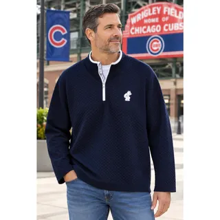 Photo of Chicago Cubs Men’s XL Navy Quilted 1/4 Zip Pullover Sweatshirt MLB Game Day