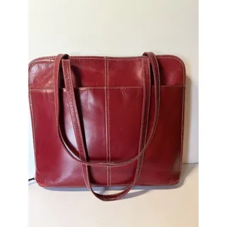Photo of Latico Leather Burgundy Laptop Work Tote Briefcase Organizer Made in India