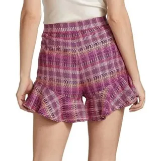 Photo of Cinq à Sept Boxweave Lexie Ruffled Shorts, Size 4
