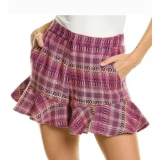 Photo of Cinq à Sept Boxweave Lexie Ruffled Shorts, Size 4