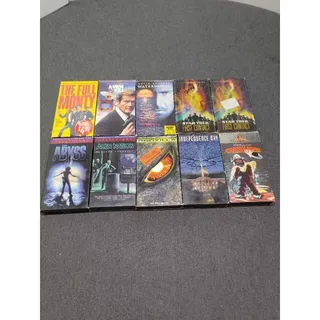 Photo of VHS Movie Lot 10 Tapes Independence Day Star Trek First Contact Abyss 90s