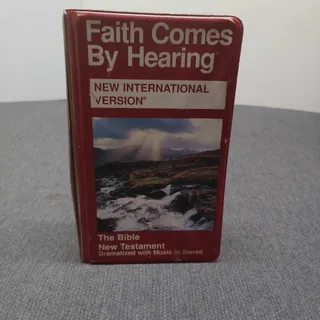 Photo of Faith Comes By Hearing NIV New Testament Bible Audio Cassette Tape Set Box Red