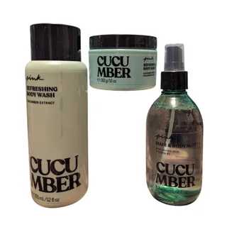 Photo of New Victoria's Secret PINK Cucumber body wash, hair and body mist & body scrub