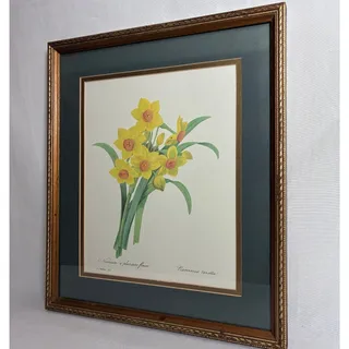 Photo of Pierre Joseph Redoute Botanical Print Framed Cottagecore Vintage Farmhouse Decor