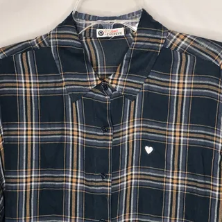 Photo of Sundry for Evereve Green Beige Gray Plaid Lightweight Button-up Shirt