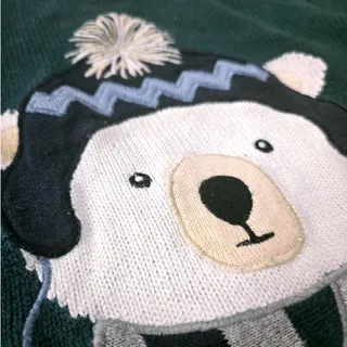 Photo of Gymboree Green Polar Bear Sweater | Boys 3T | Winter Hat Scarf 100% Cotton