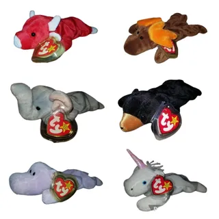 Photo of Ty Beanie Babies Mystic, Snort, Peanut, Happy, Chocolate and Blackie