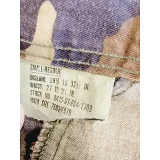 Photo of Trousers Woodland Camouflage Pattern COMBAT Army Pants 1990s Small Regular EXCLT