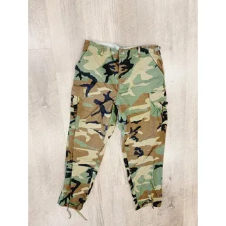 Photo of Trousers Woodland Camouflage Pattern COMBAT Army Pants 1997 Medium Regular EXCLT