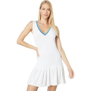 Photo of Monrow Womens Small White Sleeveless Tennis Dress Stretch Pleated Pickleball