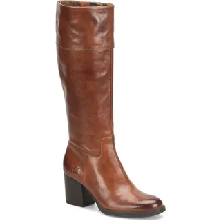 Photo of Born Women's Brandy Brown Leather Block Heel Knee High Boot Size 8.5 M