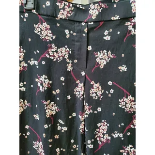 Photo of Jules & Leopold Womens Black Floral Rayon Mid Rise Straight Leg Casual Pant M