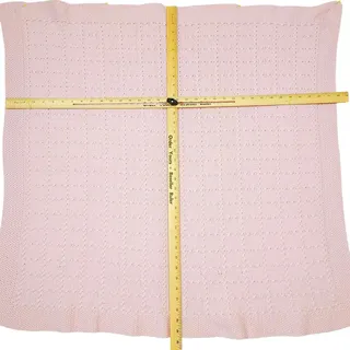 Photo of Baby Receiving Blanket Knitted Handmade 35" x 35" Pink PRE-OWNED