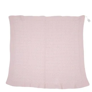 Photo of Baby Receiving Blanket Knitted Handmade 35" x 35" Pink PRE-OWNED
