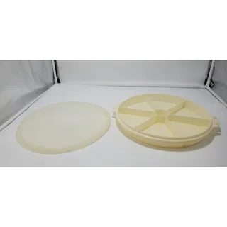 Photo of Tupperware #405 Sheer Divided Party Tray & #224 Clear Seal Lid ~ 12 Inch