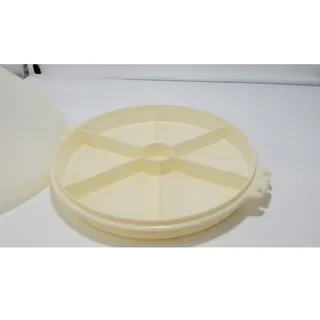 Photo of Tupperware #405 Sheer Divided Party Tray & #224 Clear Seal Lid ~ 12 Inch