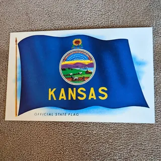 Photo of Vintage Kansas Postcard Official State Flag