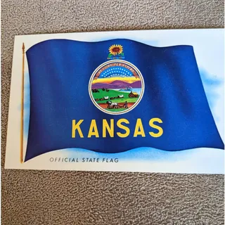 Photo of Vintage Kansas Postcard Official State Flag