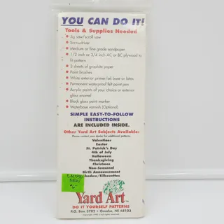 Photo of Vtg 1993 Yard Art Do-It Yourself Woodcraft Pattern Santa Flying Sleigh COMPLETE