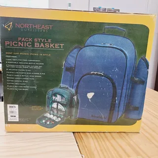 Photo of BackPack Style Picnic Basket Northeast Outfitters EUC