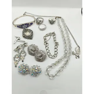 Photo of Silver Tone Vintage & Modern Jewelry Lot