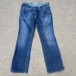 Photo of Ariat 30R REAL Mid Rise Stretch Original Boot Cut Whipstitch Blue Jeans 10011683