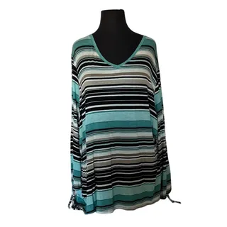 Photo of C. Est. 1946 Striped V Neck High Low Shirt Long Sleeves - 22/24