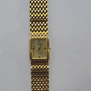 Photo of Vintage Benrus Womens Watch Gold Case Gold Dial Bracelet Quartz