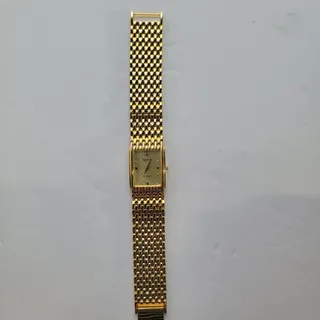 Photo of Vintage Benrus Womens Watch Gold Case Gold Dial Bracelet Quartz