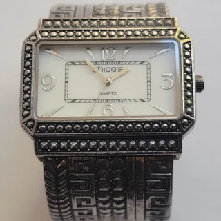 Photo of Chico's Womens Watch White Dial Silver Case Silver Bangle Bracelet Quartz
