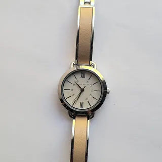 Photo of Anne Klein AK/2487 Womens Watch White Dial Silver Case Beige Bracelet Quartz