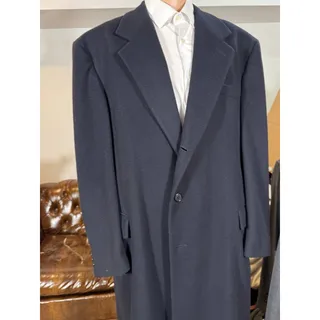Photo of O Connell's Wool Navy Blue Heavyweight Topcoat Overcoat Made in USA 44L