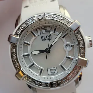 Photo of Elini Barokas Womens Watch 20005 White Dial Silver Case White Silicone Swiss