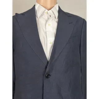 Photo of Copied - Armani Collezioni Linen Viscose Twill Stripe Navy Blazer Peak Lapel 40 US Men’s
