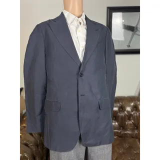 Photo of Copied - Armani Collezioni Linen Viscose Twill Stripe Navy Blazer Peak Lapel 40 US Men’s