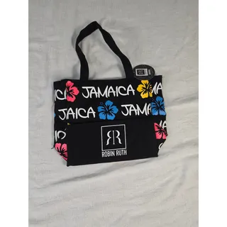 Photo of Robin Ruth Jamaica Tote Zip Top Tropical Hibiscus Souvenir Bag NEW