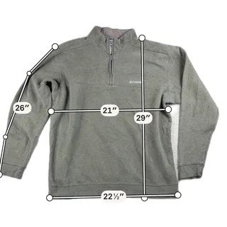 Photo of Columbia Mens XL Quarter Zip Pullover Gray Fleece Lined Outdoor Hiking Sweater