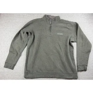 Photo of Columbia Mens XL Quarter Zip Pullover Gray Fleece Lined Outdoor Hiking Sweater