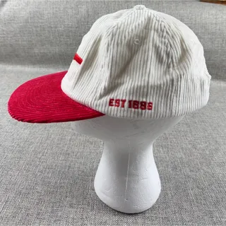 Photo of Arsenal FC Corduroy Hat Cap Cream Red Cannon Logo Est 1886 Adjustable Soccer