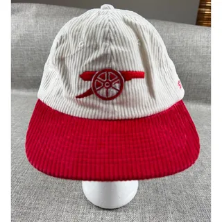 Photo of Arsenal FC Corduroy Hat Cap Cream Red Cannon Logo Est 1886 Adjustable Soccer