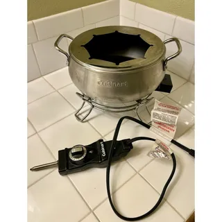 Photo of Cuisinart Electric Fondue Pot Stainless Steel Nonstick Good Condition No Sticks