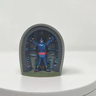 Photo of Kaiyodo Time Slip Glico Tetsujin 28-go Birth Diorama Mini Figure (Gigantor)