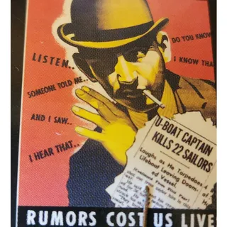 Photo of Rumors Cost Us Lives Military Wartime Recruiting Propaganda Poster Reproduction