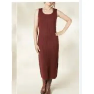 Photo of Coldwater Creek Ribbed Plum / Burgundy Midi Sweater Dress Size 2X8