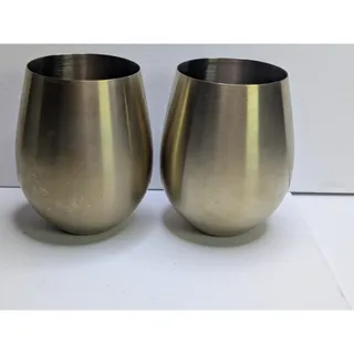Photo of Crofton Gold Stainless Steel Stemless Wine Glasses 17.58 oz 520mL Set of 2