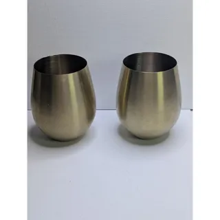Photo of Crofton Gold Stainless Steel Stemless Wine Glasses 17.58 oz 520mL Set of 2